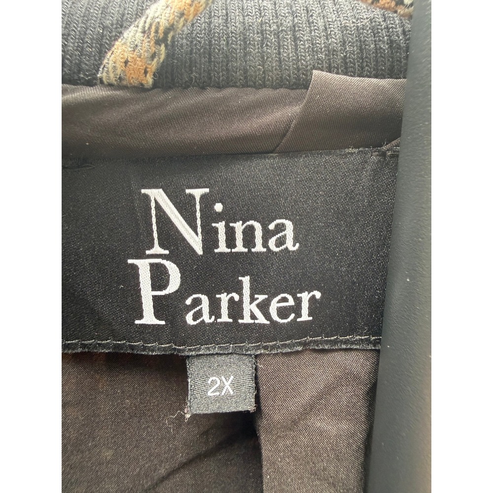 Nina Parker Macy's Plaid Bomber Jacket Wide Leg Pants Set 2X 20W Plus - Picture 2 of 13
